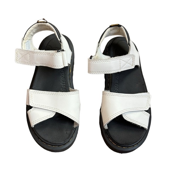 Dr. Martens JUNIOR VOSSIE LEATHER SANDALS US Size 1 EU 32 Hook & Loop White - Picture 11 of 13
